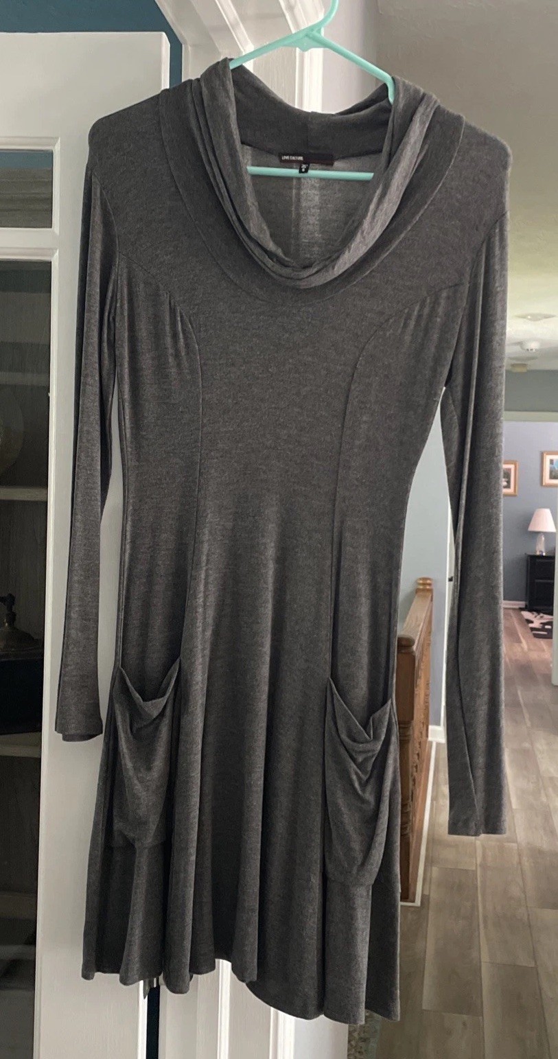Love Culture Women’s Boutique Style Cowl Neck Knit Dress Size Small NWOT