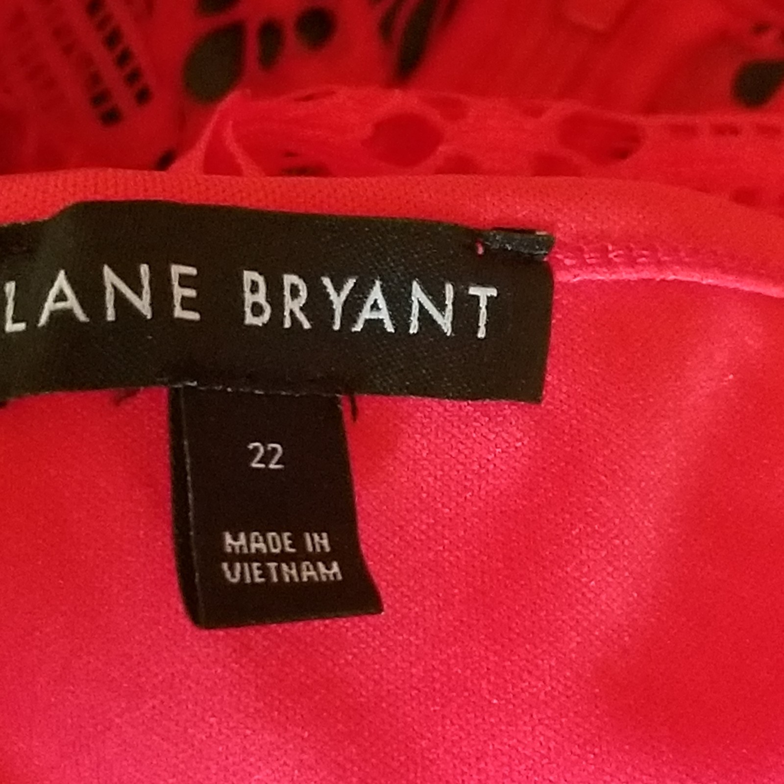 Lane Bryant 22 Dress Red Lace Lined Elastic Waist Holiday Classic Whimsy Classic