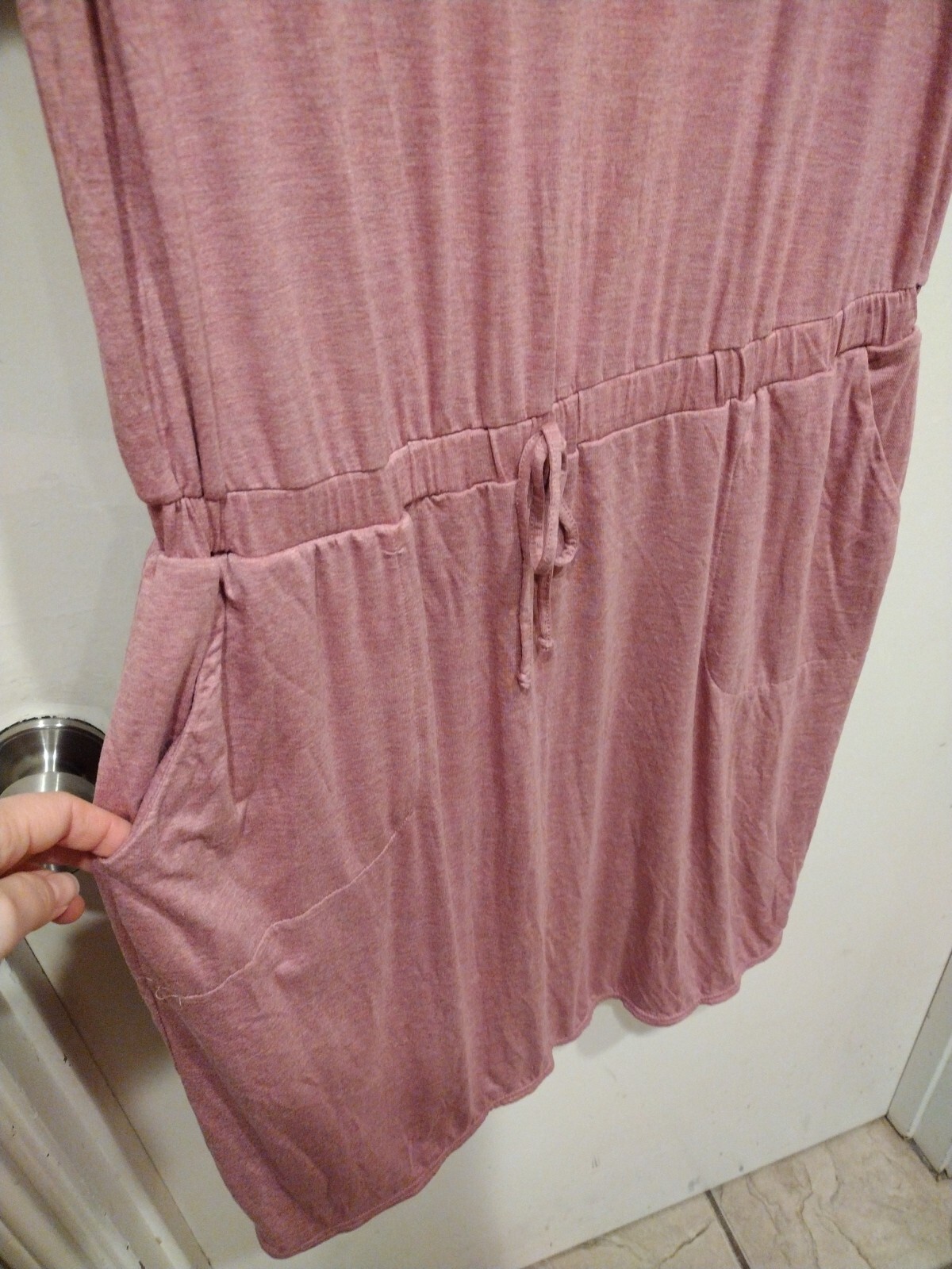 32 Degrees Cool NWT Women’s Knit Heathered Pink Mini T Shirt Dress Sz L-Travel