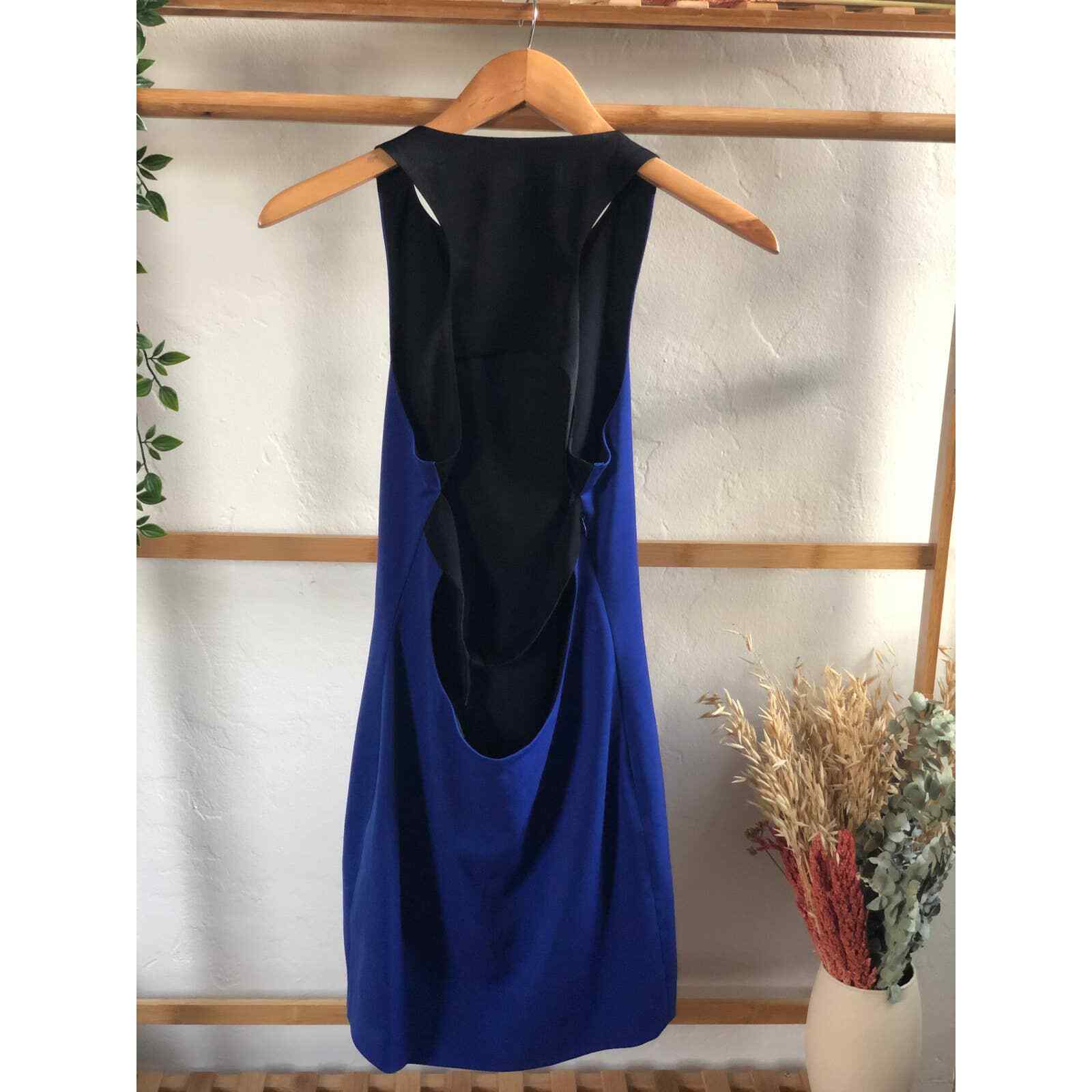 Revolve Lovers + Friends Black & Cobalt Blue Halter Dress