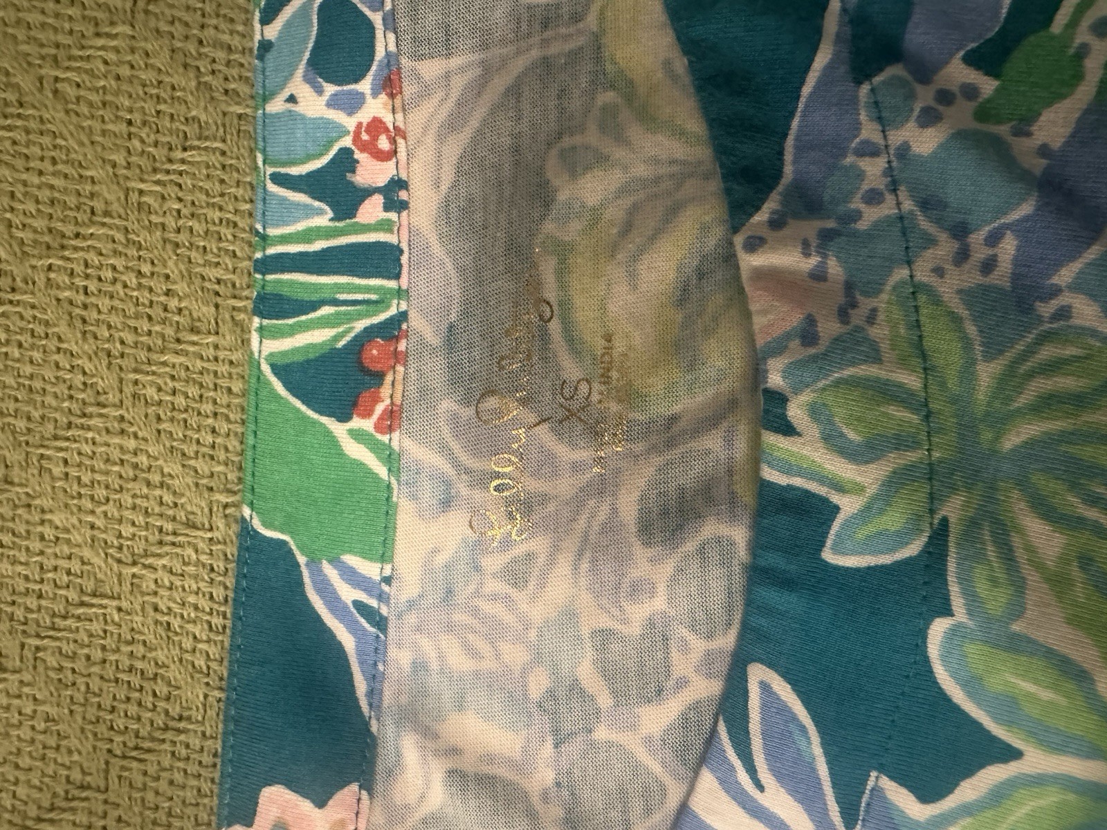 Floral Shift Dress Woven Cotton Boat Neck 3/4 Bell Sleeve Knee XS
