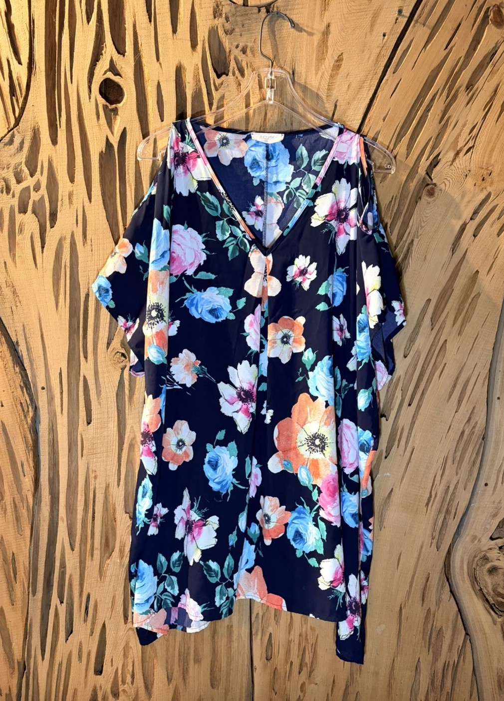 Peach Love California floral mini dress/ swimsuit cover. Size S #floral #beach