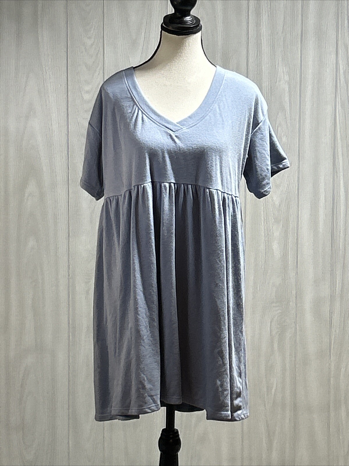 Wild Fable Women’s Washed Indigo Blue Babydoll Short Sleeve Dress Size small NWT