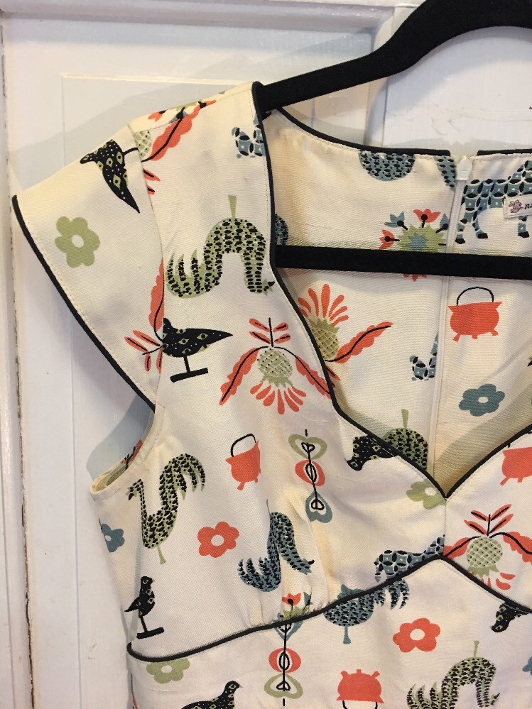 15 Anthropologie Nanette Lepore RARE Farm animals Shift Dress, Madmen style 6