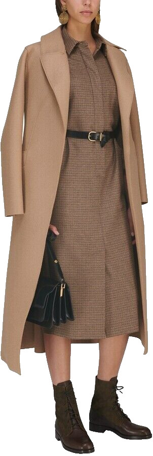 ✨ MAX MARA Brown Virgin WOOL and Cashmere Dress Usa2_ It36_ De32_ Uk4_ Fr34
