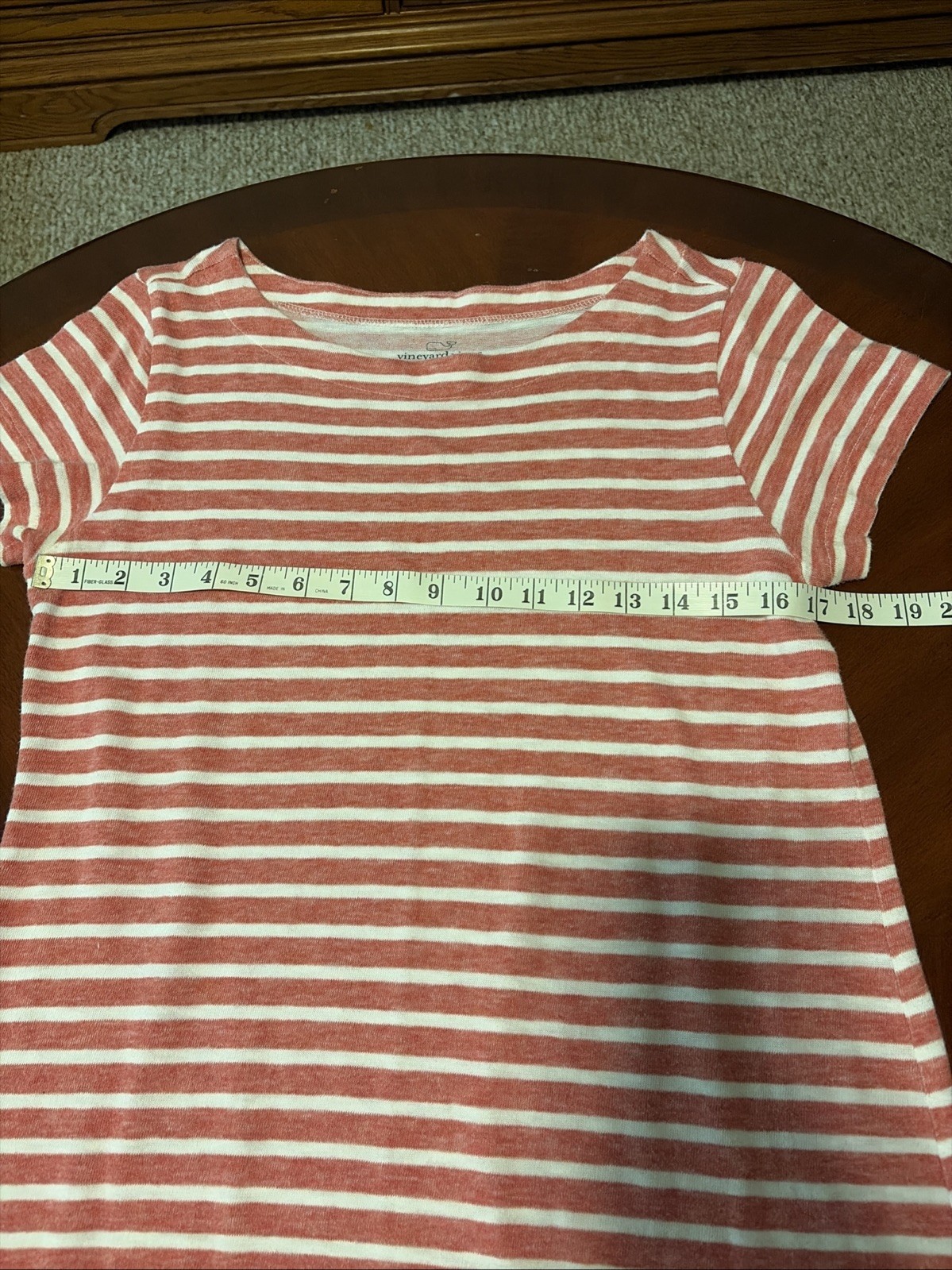 Vineyard Vines Striped Casual Dress Women’s Size M Coral Pink And White