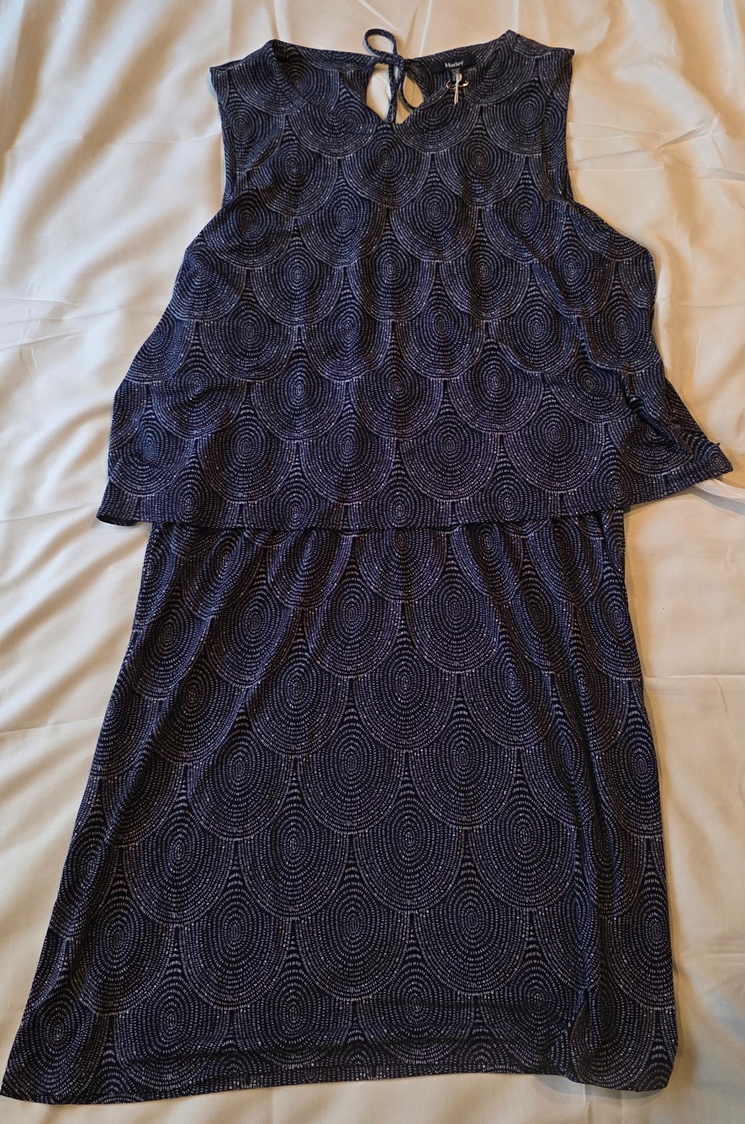 NEW- Hatley Large Regular Navy Blue with White Roberta Dress