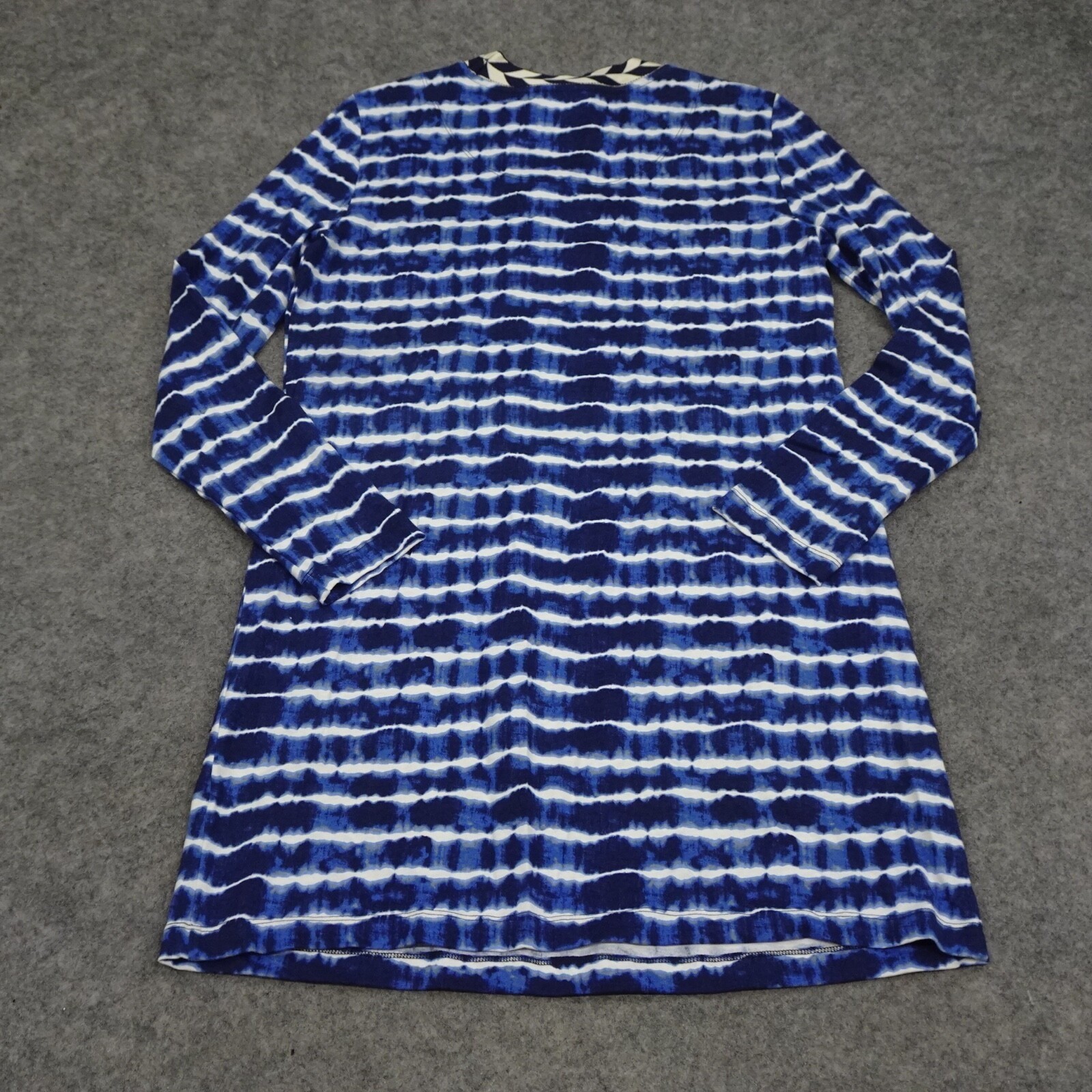 Tory Burch Dress Womens Medium M Blue Shift Midi Tye Die Career Stretch Hollie