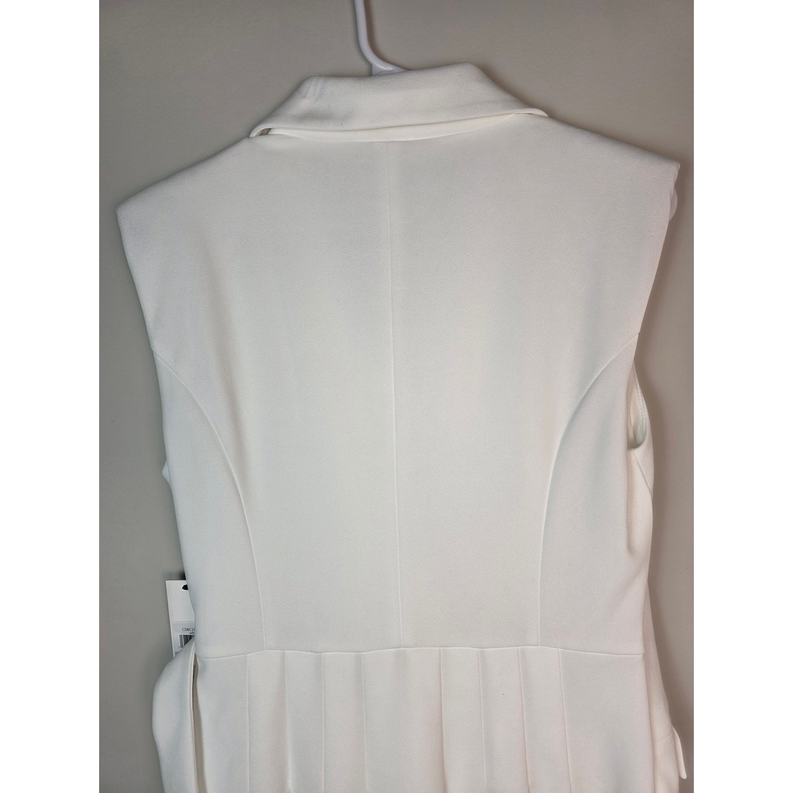 Calvin Klein White Belted Sheath Dress Size 6 Sleeveless RP $146 Elegant Blazer