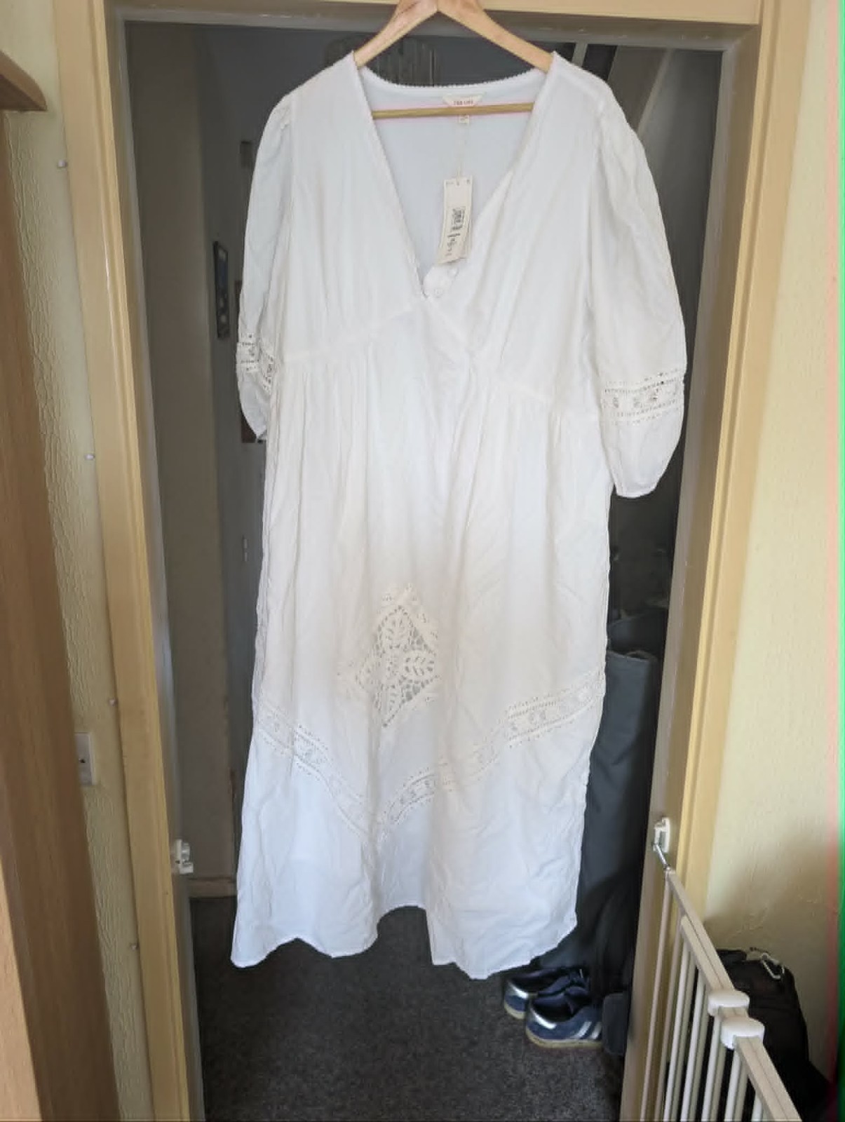 PER UNA SIZE 22 WHITE COTTON SUMMER DRESS NEW WITH TAGS