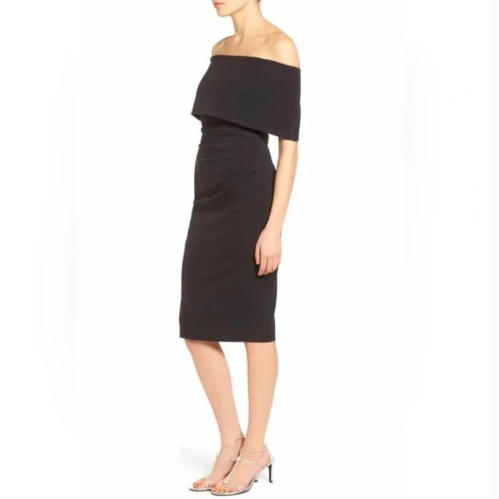 Vince Camuto Off the Shoulder Cocktail Mini Dress Women’s Size 6 NWT Black
