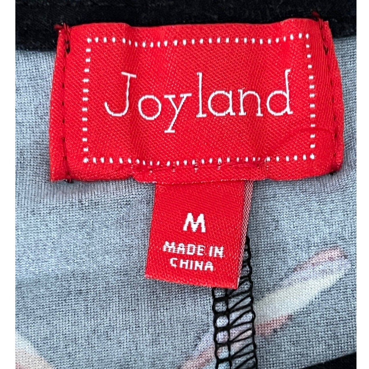 Joyland Colorful Candy Cane Xmas Print Dress Black Long Sleeve Dress Womens M