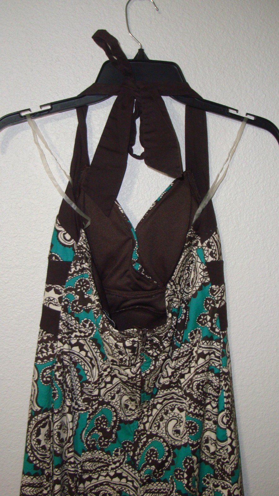 Ruby Rox Brown Teal Tan Mosaic Halter Fit & Flare Dance Dress Juniors Size 11