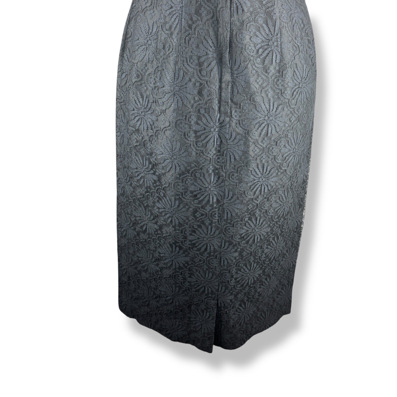 Lilli Diamond Black Lace Wiggle Dress Womens Size Small Glam Vintage 50s 60s