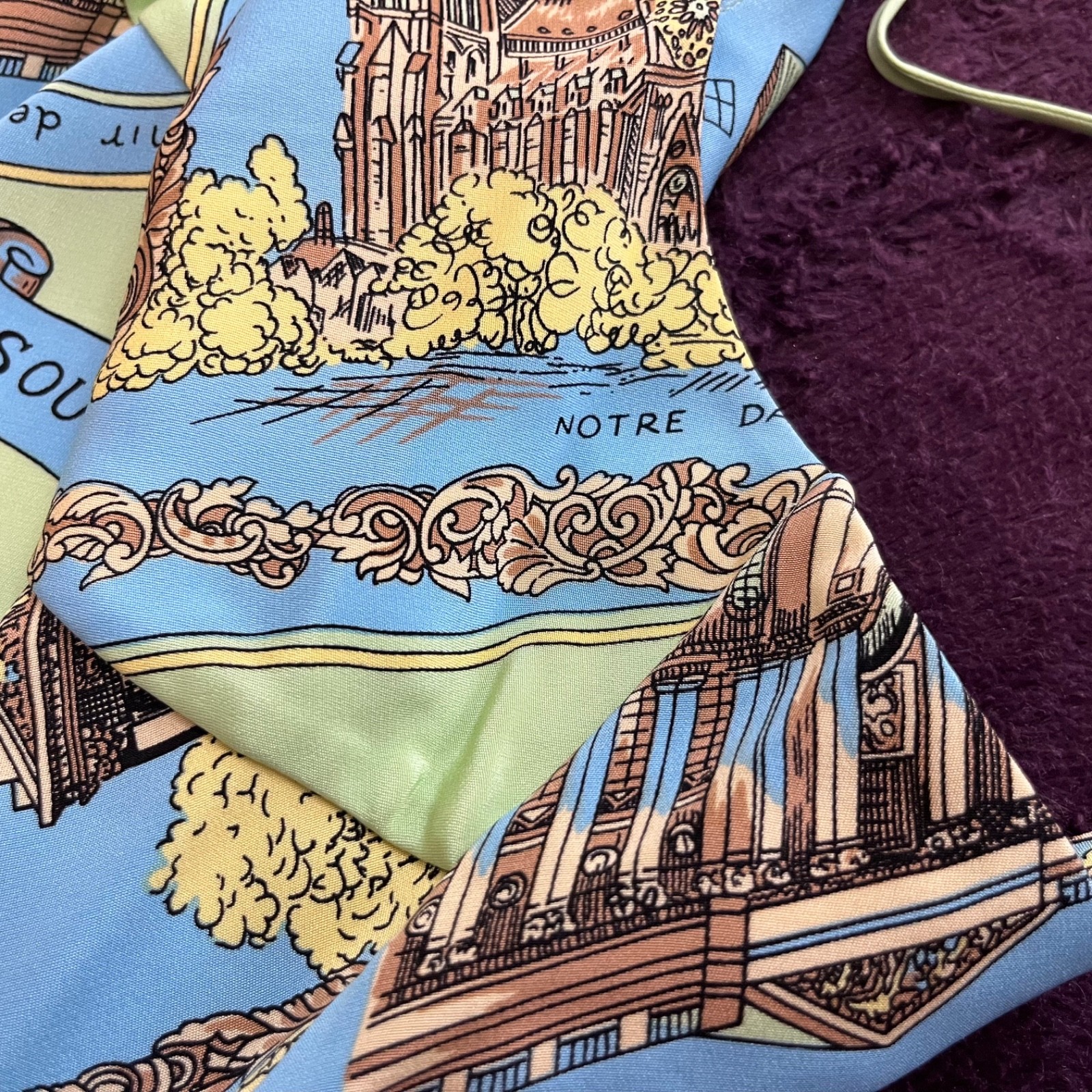 Vtg RARE Tibi Y2K “Paris Souvenir” Scarf Print 100% Silk Slip Dress Archival Sm