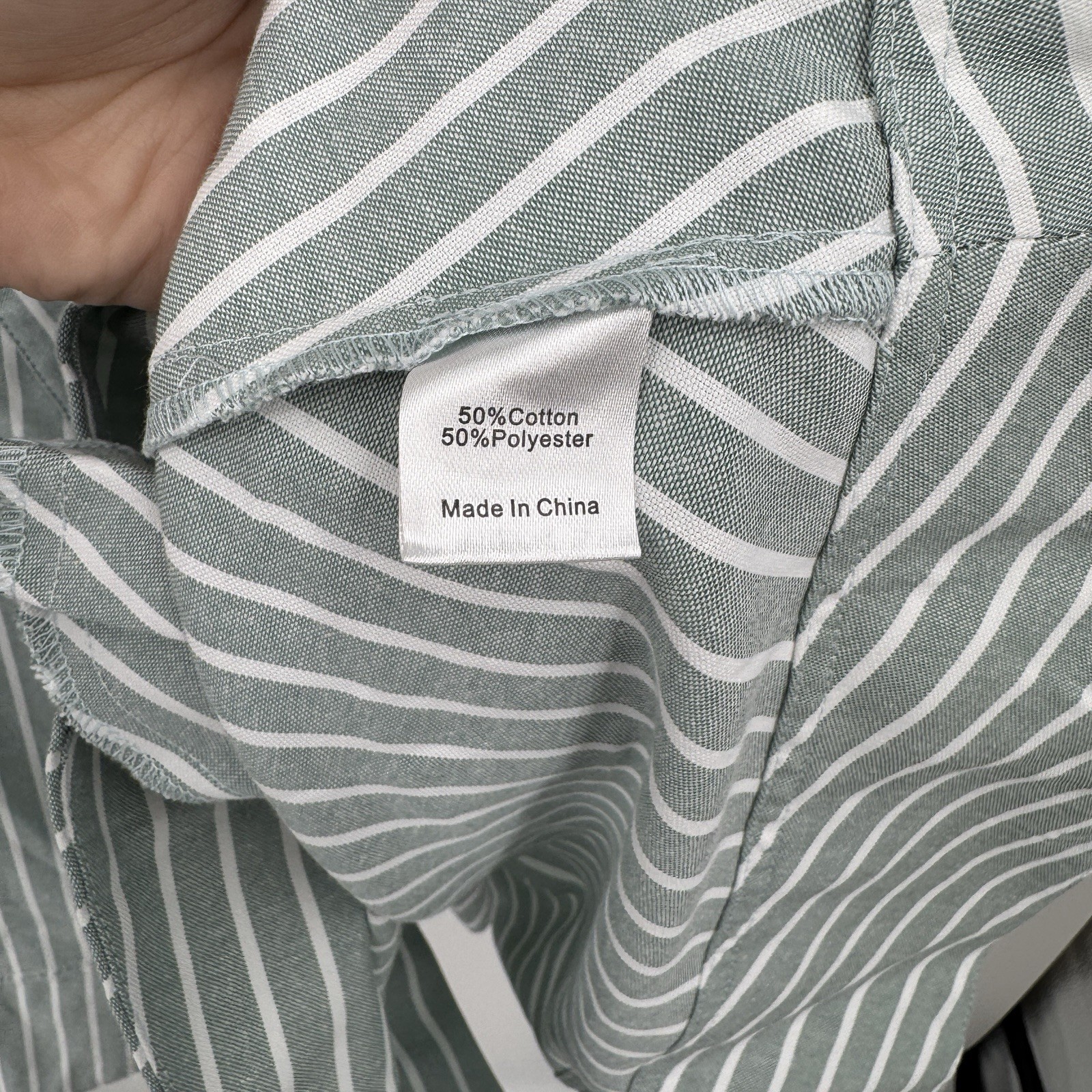 Tuckernuck Celadon Green Stripe Meryl Shirt Dress sz L NWT Fit-and-Flare Mini