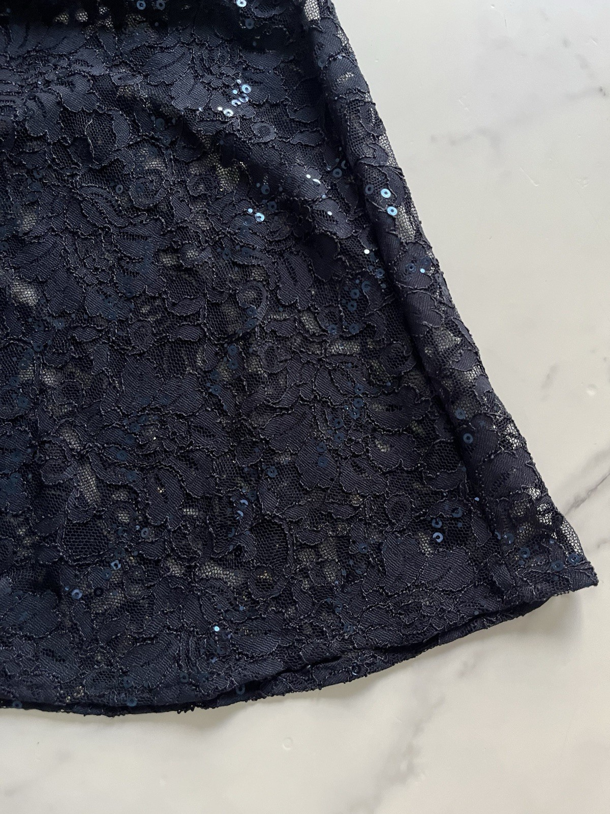 Navy Blue Sequin Lace Open Back Prom Dress 12 Mermaid Formal Gala Evening Gown