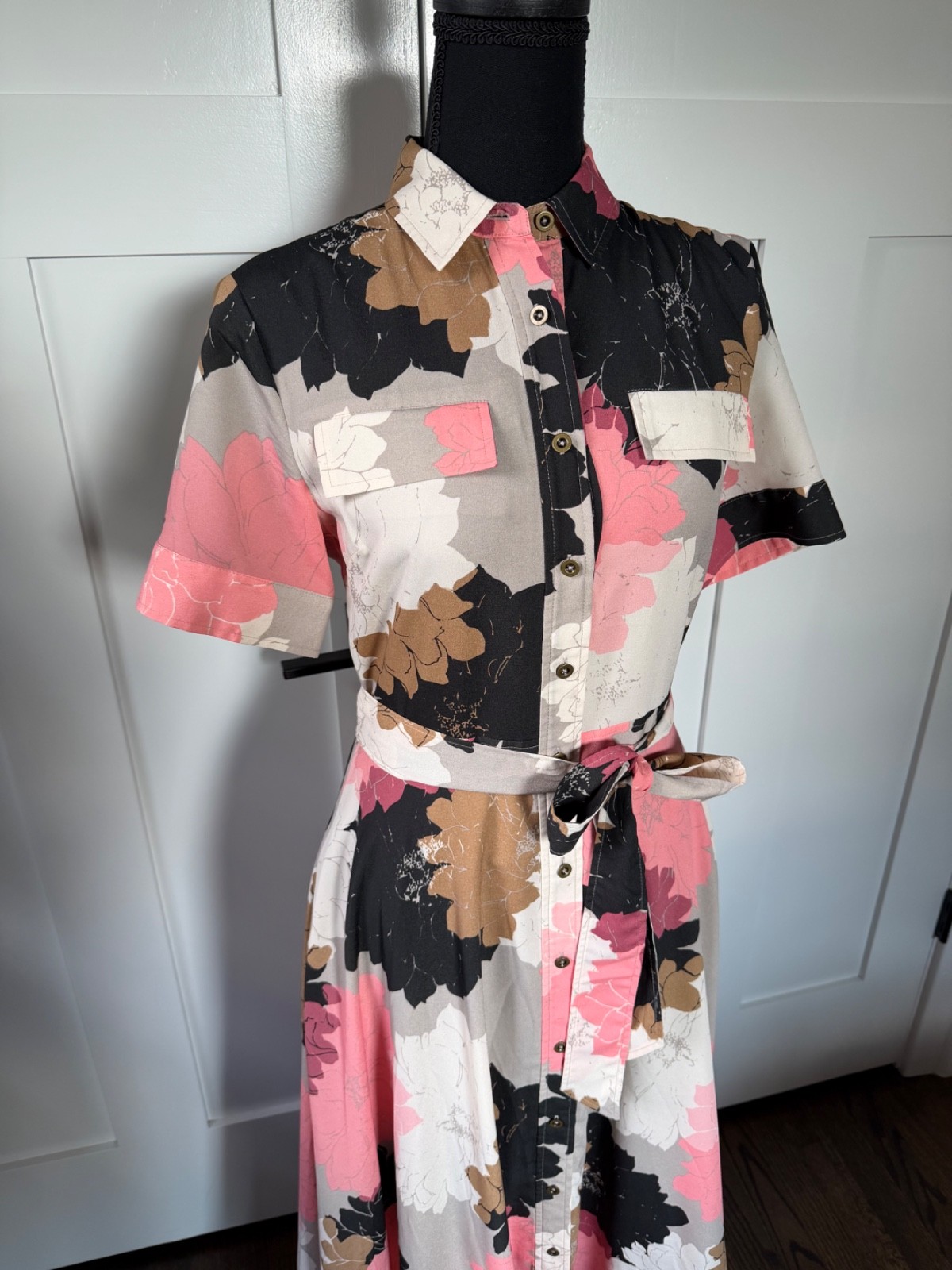 Banana Republic Floral‎ Button Front Belted Maxi Shirt Dress (Size 4) | NWOT
