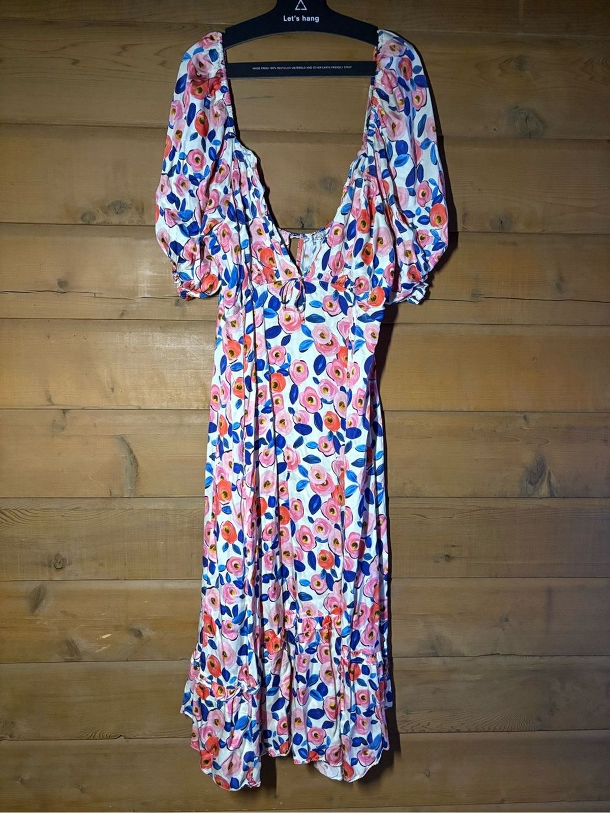 For Love & Lemons Floral Dress- Size 2X- Pink Blue & White- Plus Size Maxi Dress
