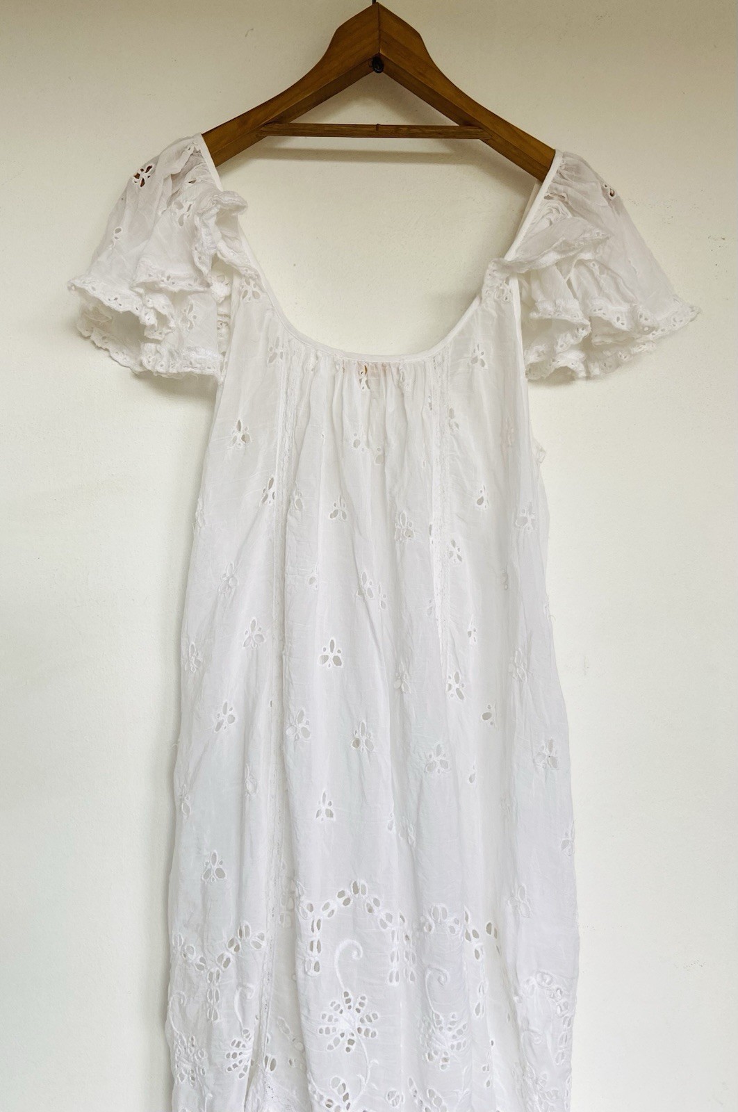ByTIMO Broderie Anglaise White Cotton /viscose Maxi Dress Ladies SZ S 8 – 10