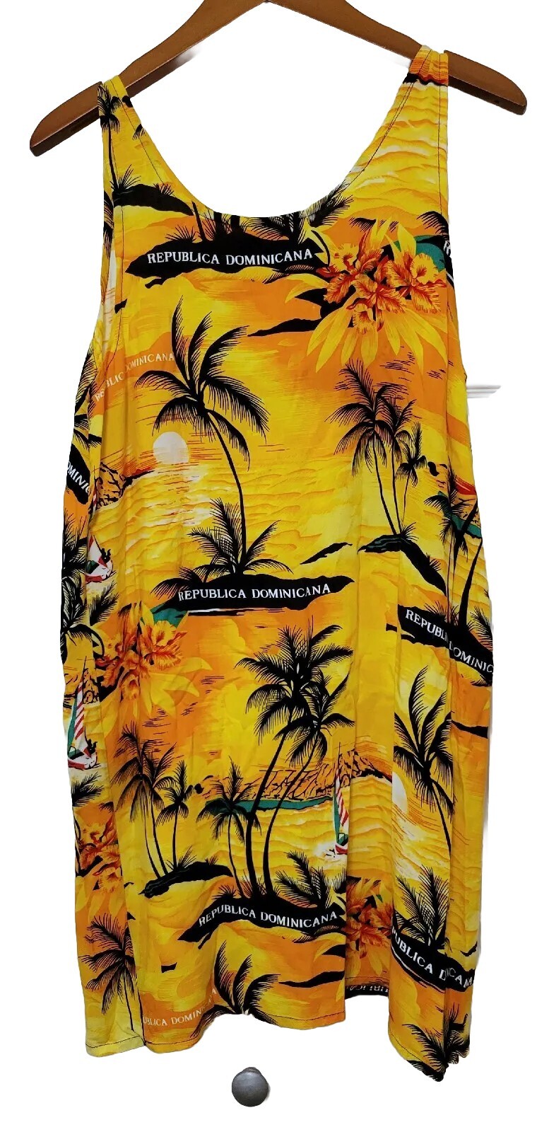Sundress Tropical Republica Dominicana Yellow Womens Size 2XL Not True To Size