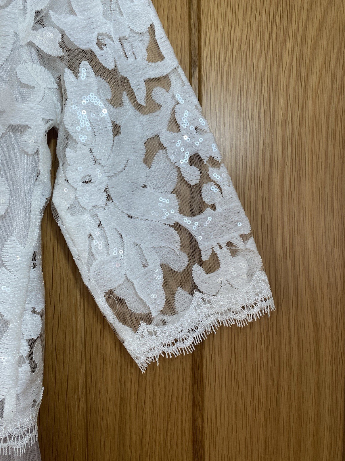 Tendency Occasion Dress Size 8/36 Nude Ivory Vintage Look Sequinned Wedding