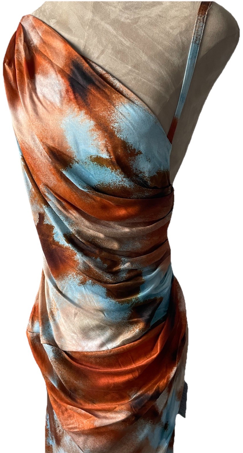 New Significant Other Rhode Abstract Asymmetric Gown Maxi Dress Open Back Sz 4