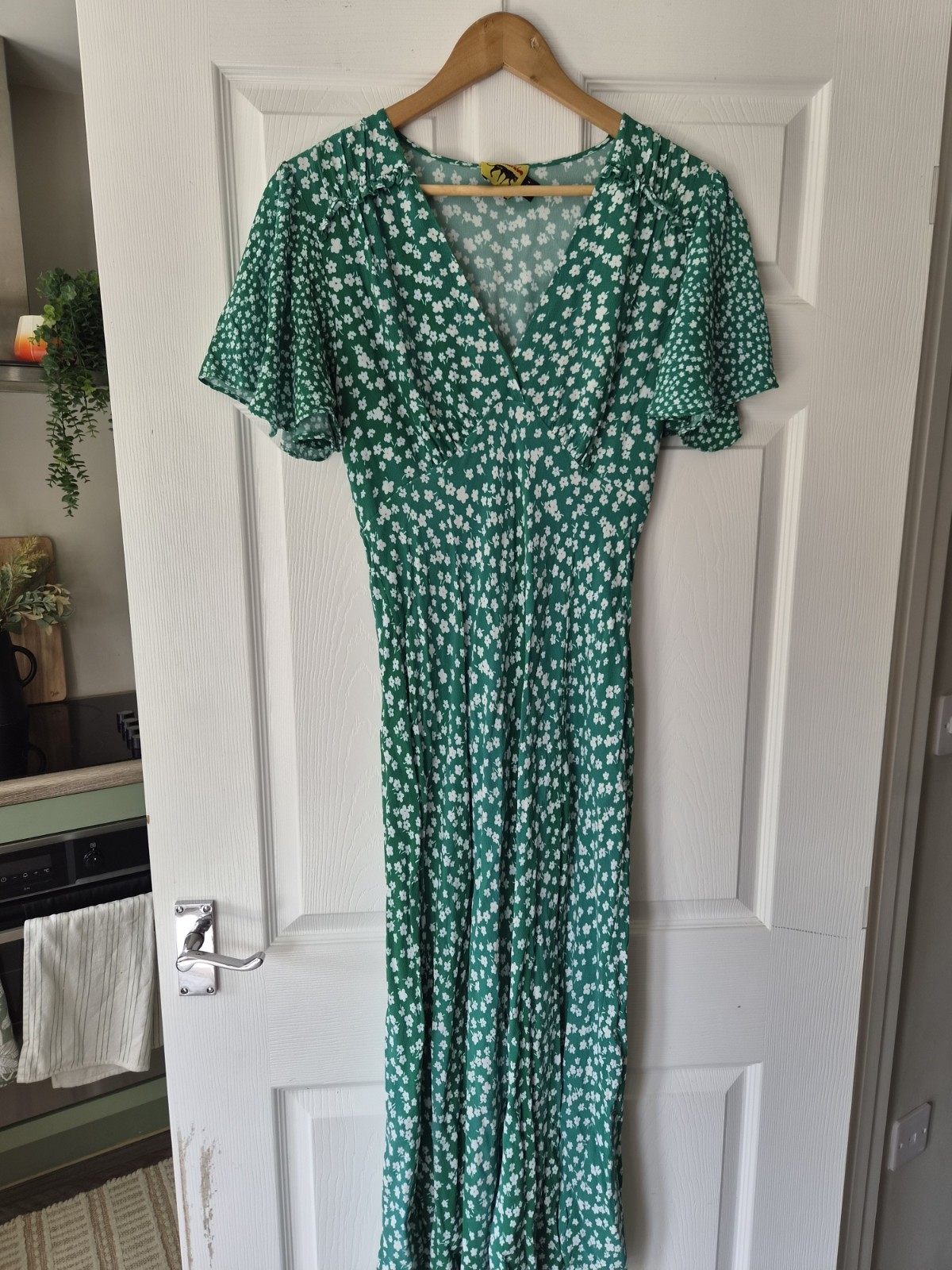 Rixo Wildcard “Bessie” Green Floral Midi Maxi Dress Limited Edition UK 12