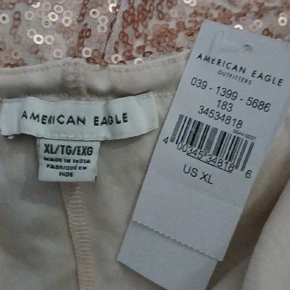 American Eagle Rose Gold Sequin Sleeveless Slip Dress