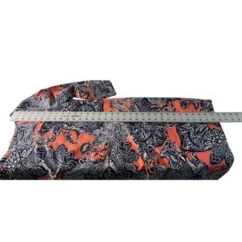 The Limited Womens Paisley Floral Shift Dress 3/4 Sleeve Coral Navy Blue XS