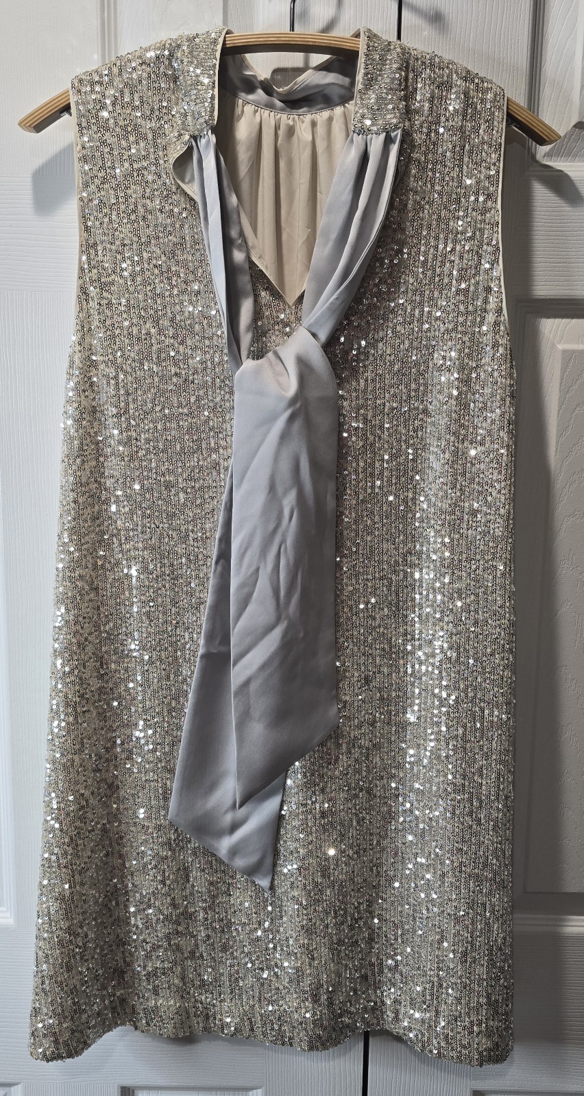 Vineyard Vines Sequin Sstin Bow Swing Dress Size Medium