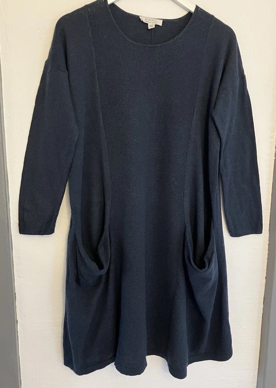Seasalt Heartfelt Blue Jumper dress Winter Autumn Spring swing style Uk14
