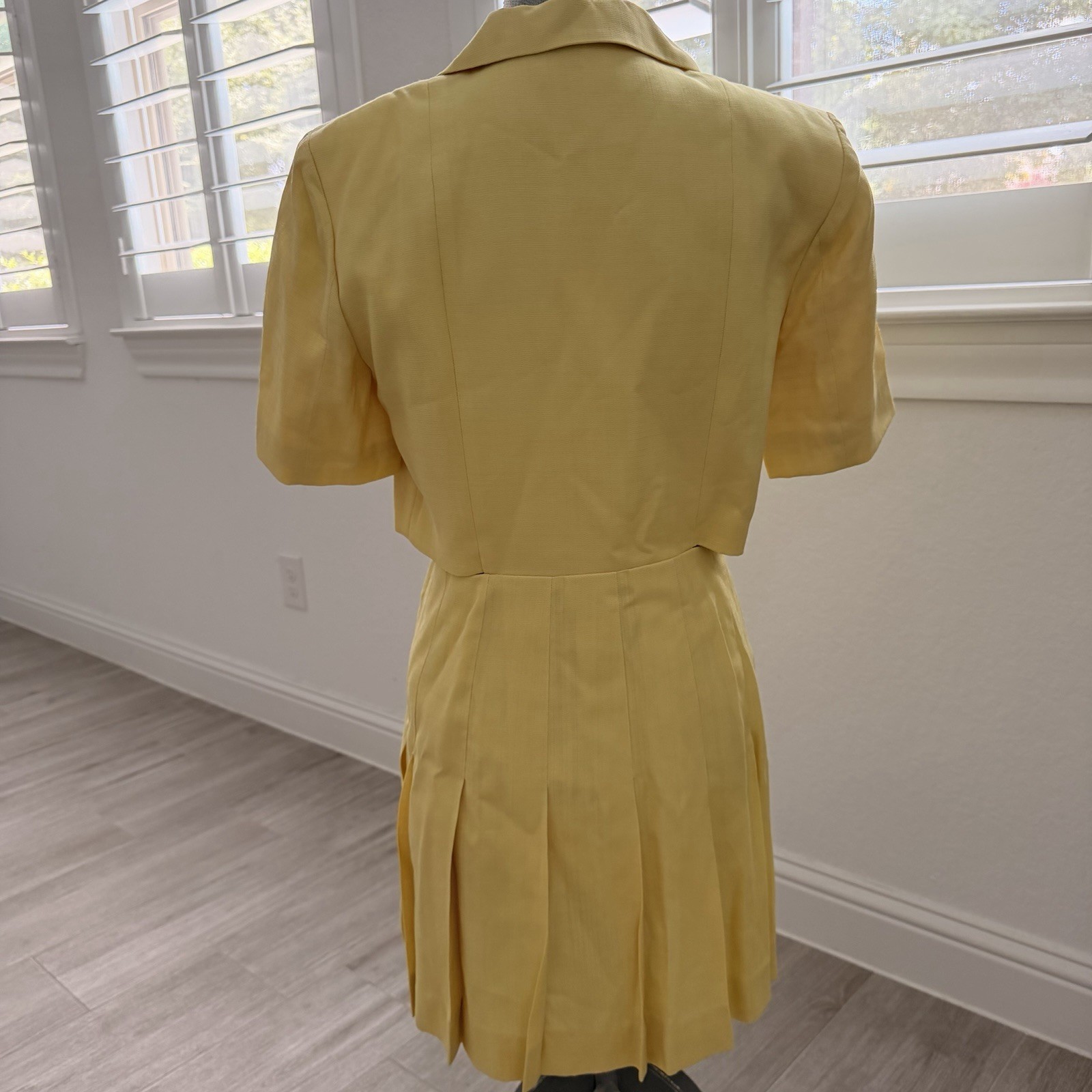 SANDRO Lilirose Side Cutout Pleated Dress Yellow Lemon SZ US 6 EU 38 NWT $545