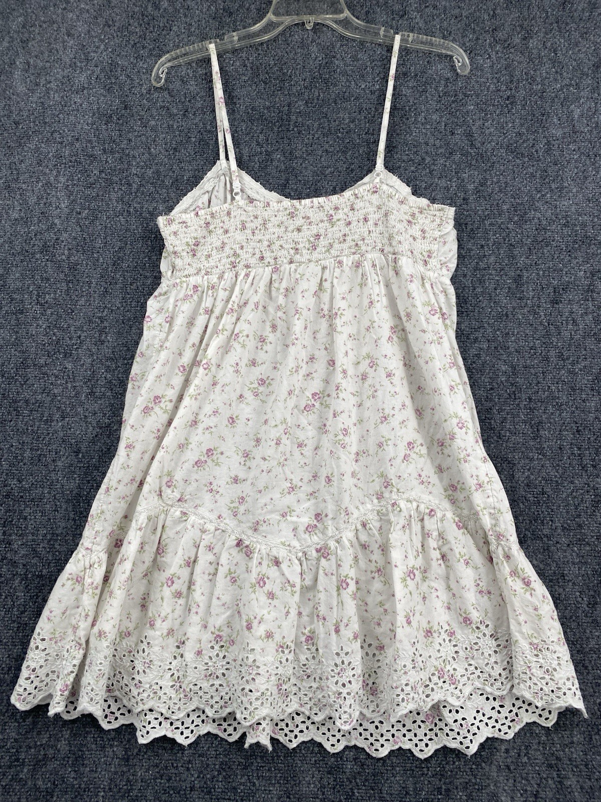 Rachel Ashwell The Prairie Floral Ruffled V-Neck Camisole Dress With Lace Accent