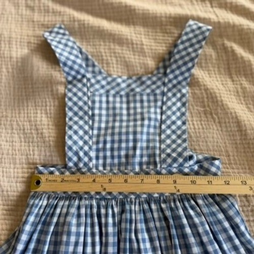 Blue White Gingham Pinafore Apron Tote Bag Set Womens XS Cottagecore Farmhouse