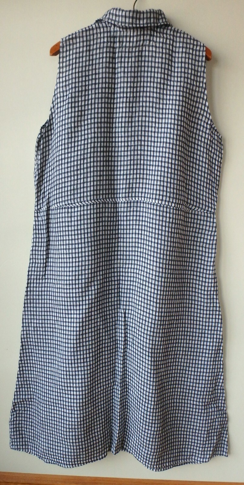 FLAX Designs Dress L NWOT Maxi Dress NAVY GINGHAM
