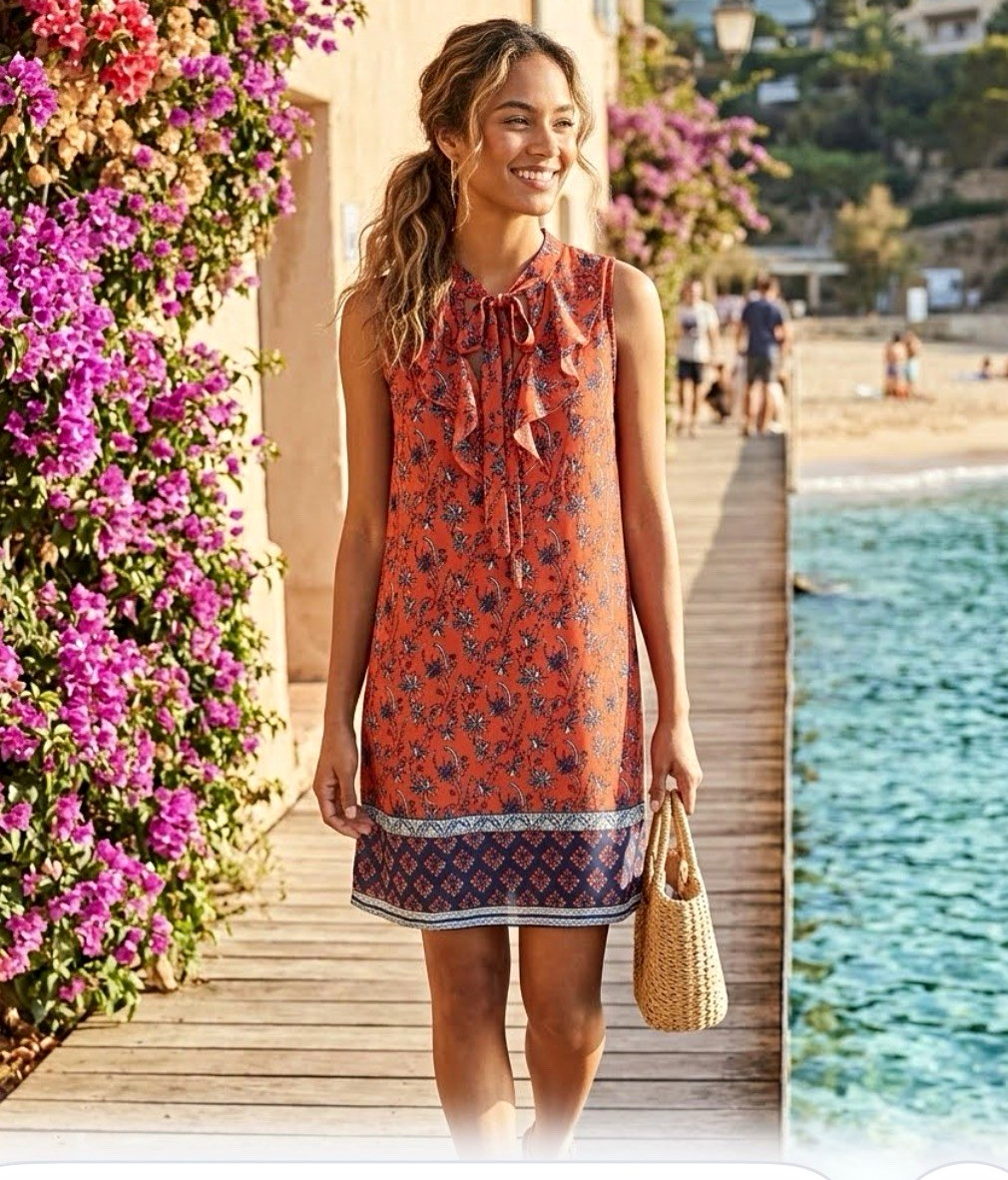 Xhilaration Boho Floral V-Neck Tie Dress with Pockets – Size XS (EUC)