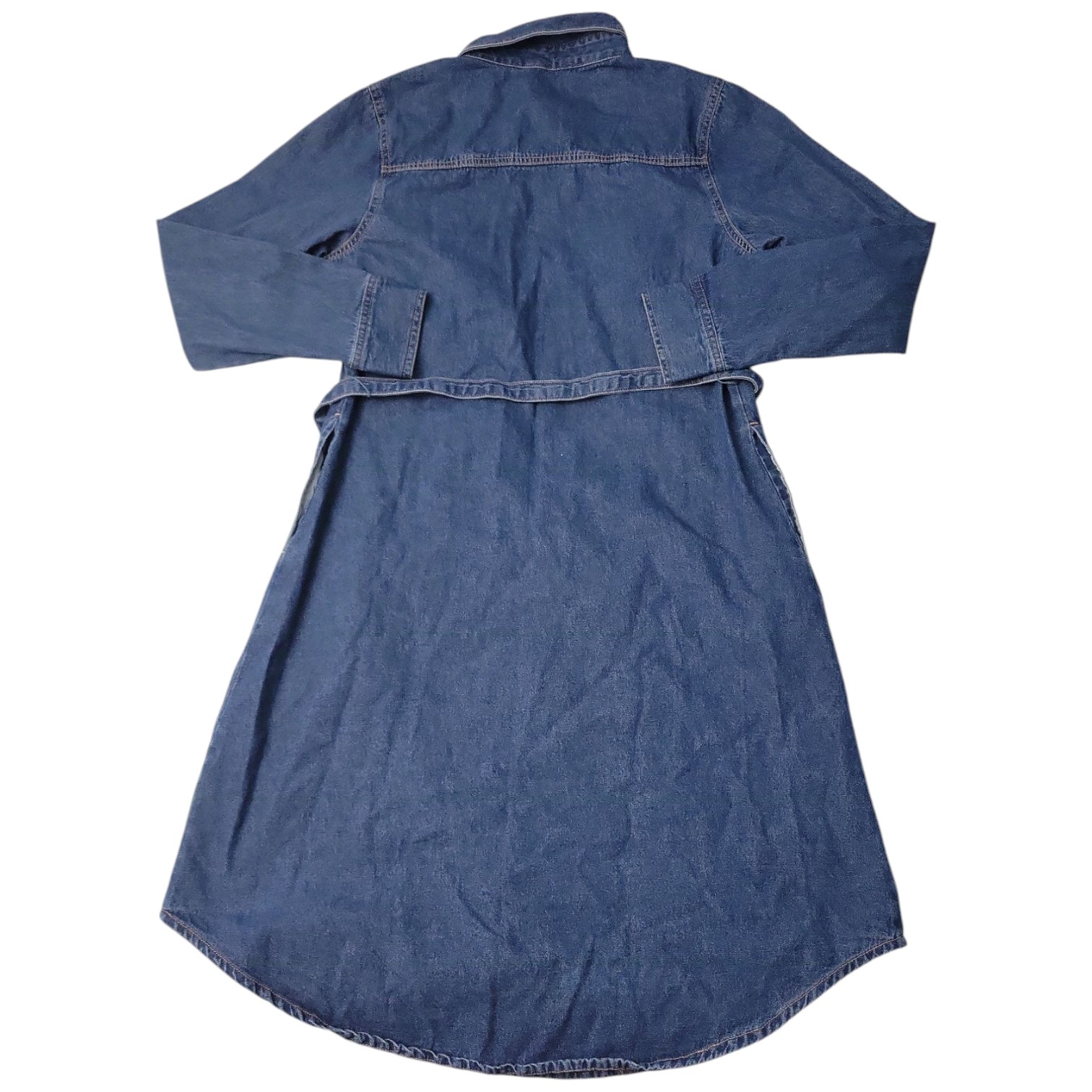 Frye Women’s Denim Tie Belt Midi Button Front Dress