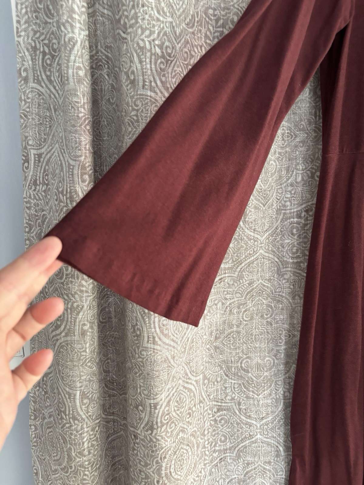 Bryn Walker Women Size M Burgundy Solid Knit A-Line Scoop Neck Bell Sleeve