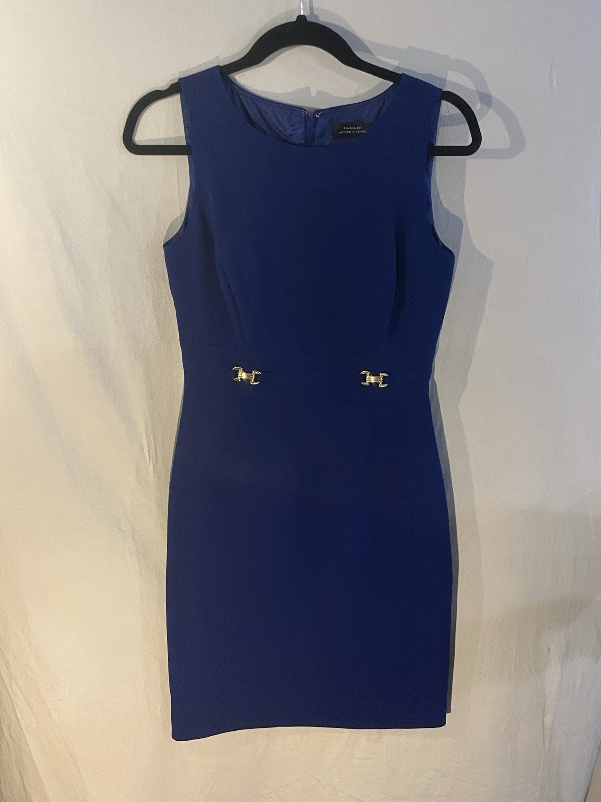TAHARI ARTHUR S. LEVINE Shift Dress Sleeveless Royal Blue Women Size 2