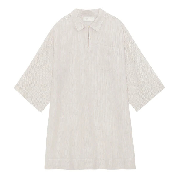 Skall Studio Farrah Oversized Tunic Desert Sand Stripe Printed Dress New S 36
