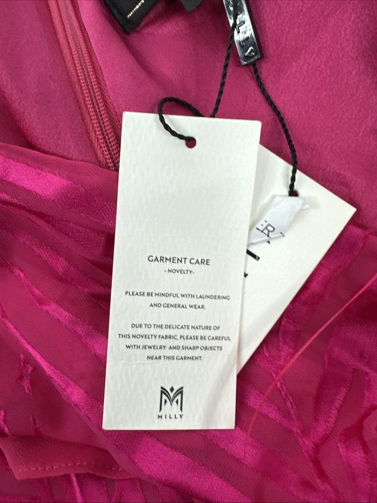MILLY Ryanna Chiffon Devore One Shoulder Dress Gown Size 8 Pink Palm NEW