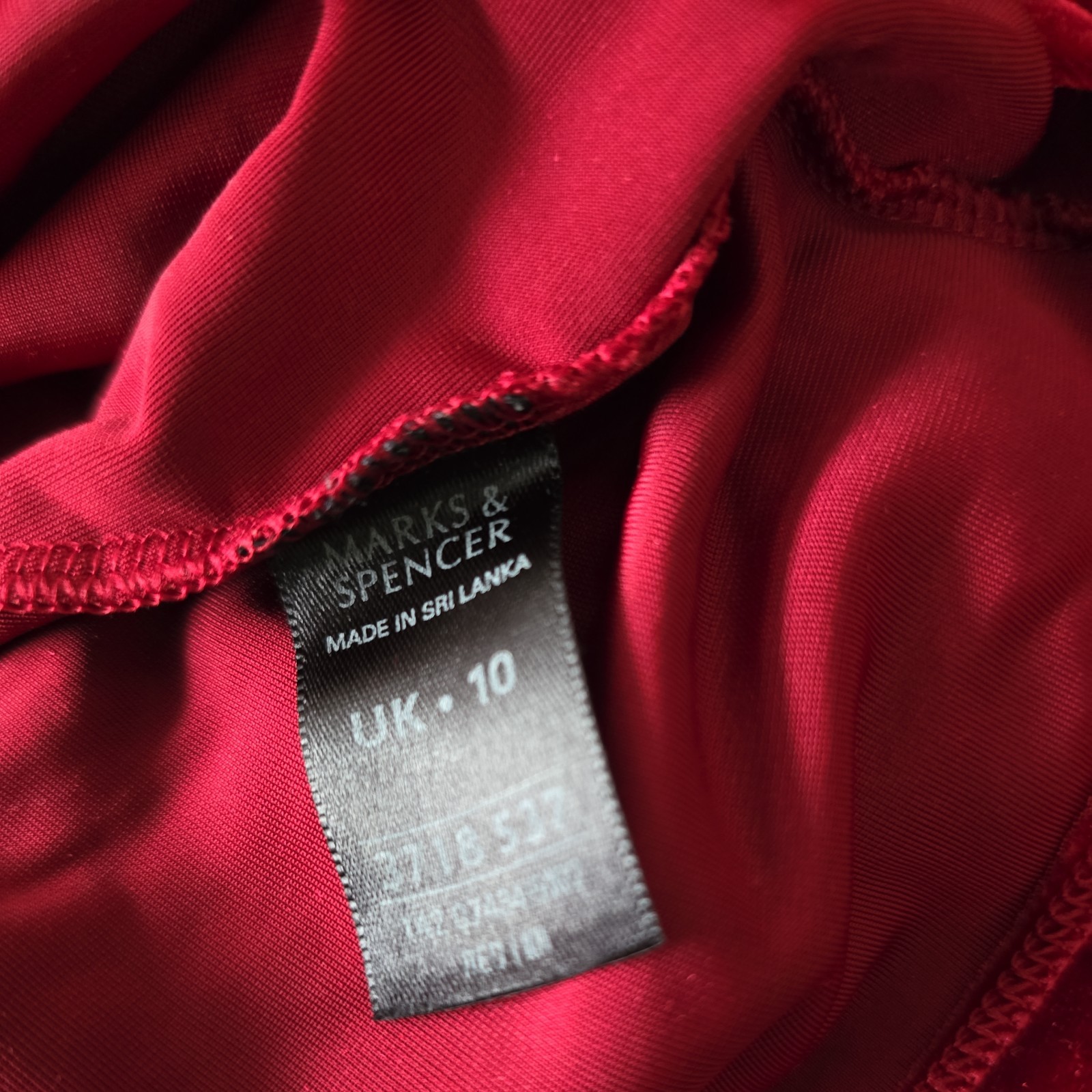 Marks and Spencer Vintage 1940s 1950s Style Red Velvet Dress Size 10 Wedding