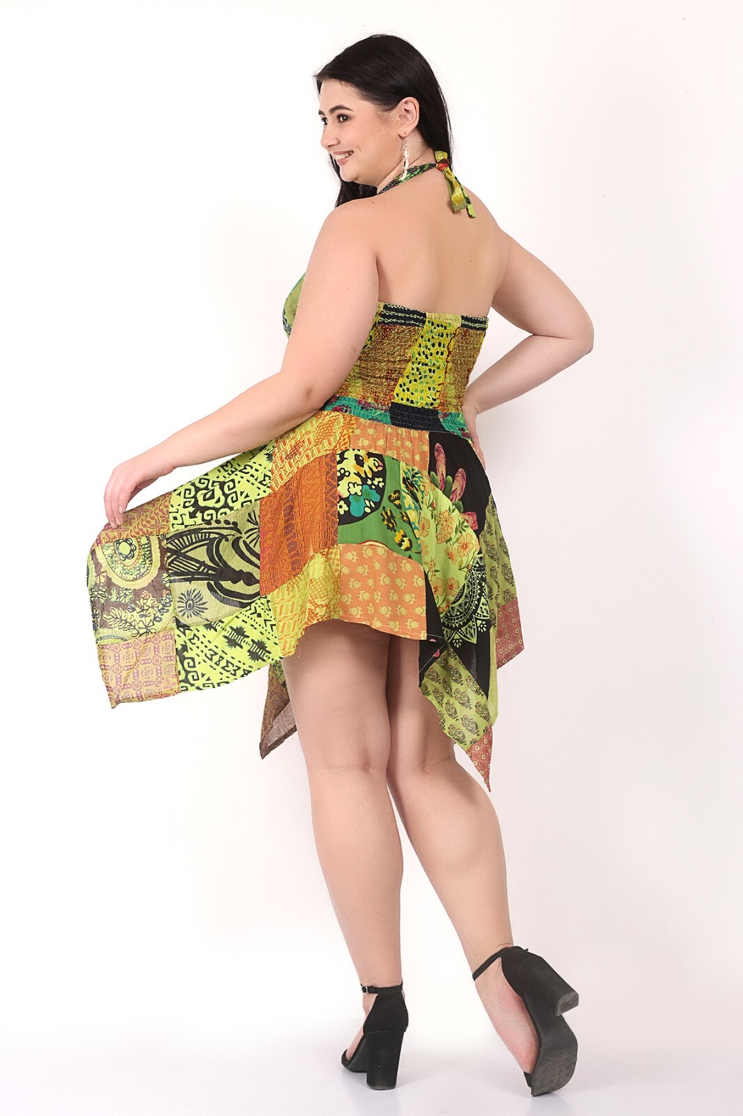 Women’s Multi Patch Halter Neck Asymmetrical Elastic Short Party Dress Mix lot