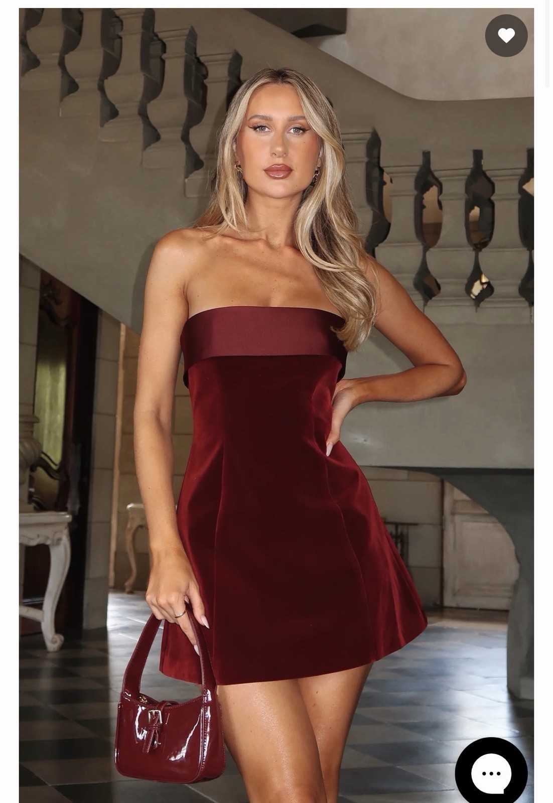 Let Loose Strapless Mini Dress Deep Red