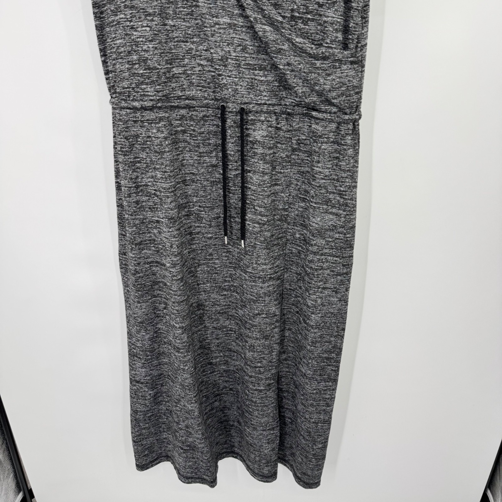 T By Talbots Womens Marled Soft-Drape Jersey knit Drawstring maxi Dress size XL