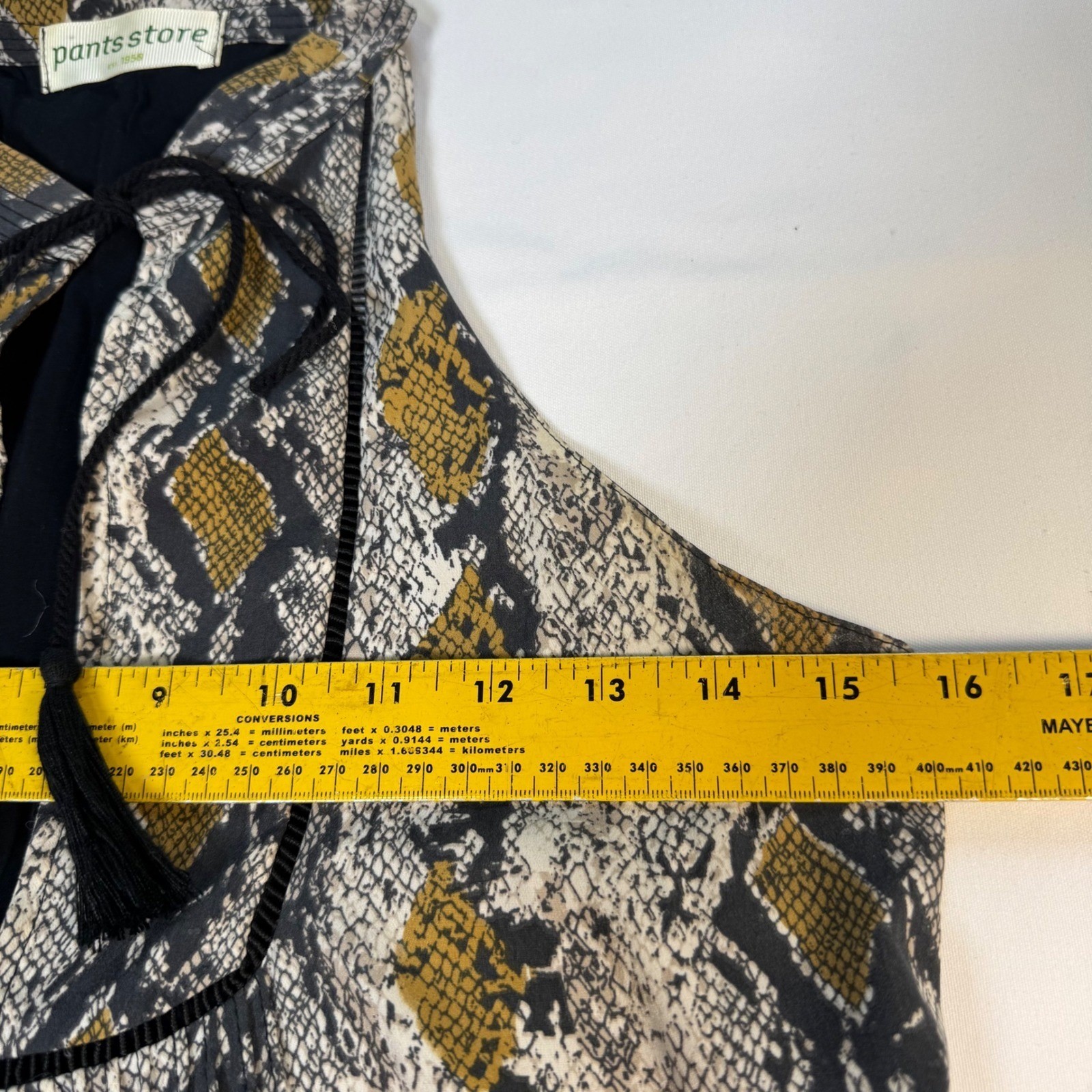 Pants Store Snake Print Halter Mini Dress Boho Tassel Flowy Size Small
