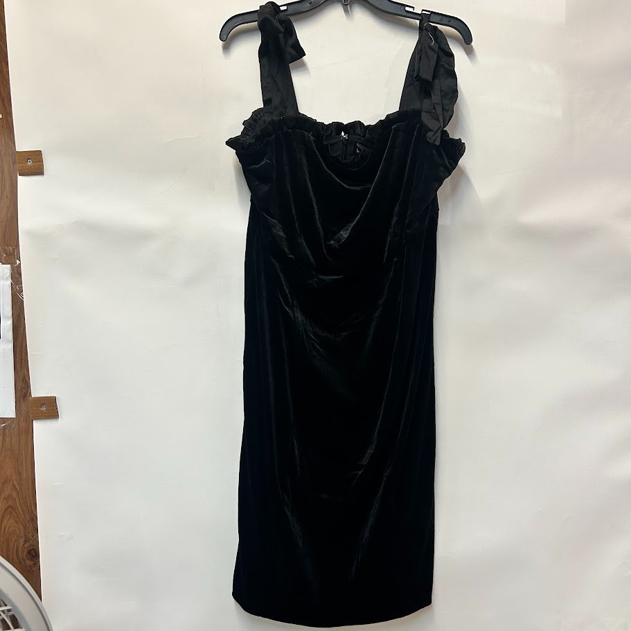 Danielle Bernstein Womens Plus 1X Black Velvet Ribbon Strap Dress NWT BQ51