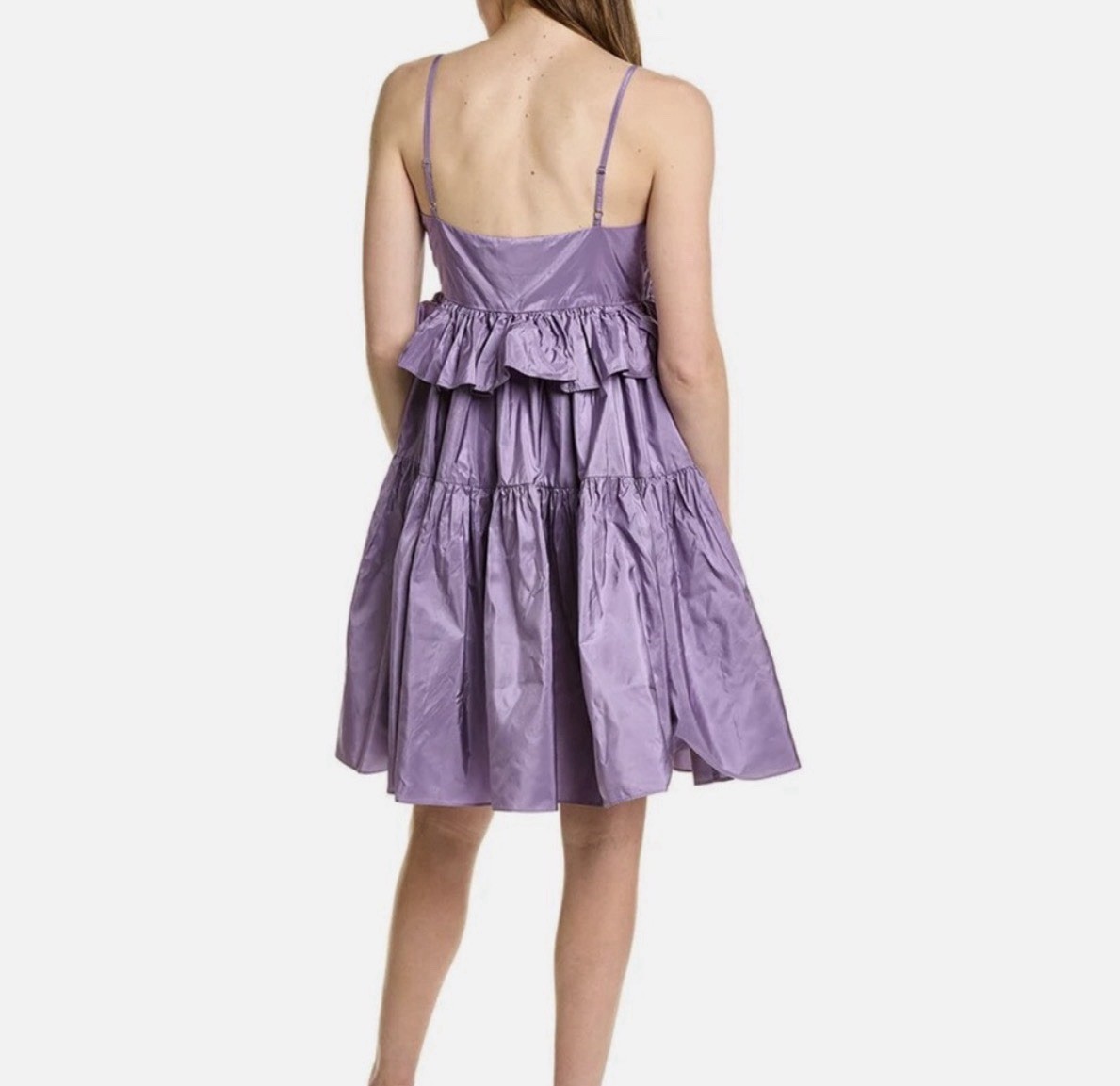 Cynthia Rowley Tiered Spaghetti Strap Silk Dress Lilac NWT $465 Size 8