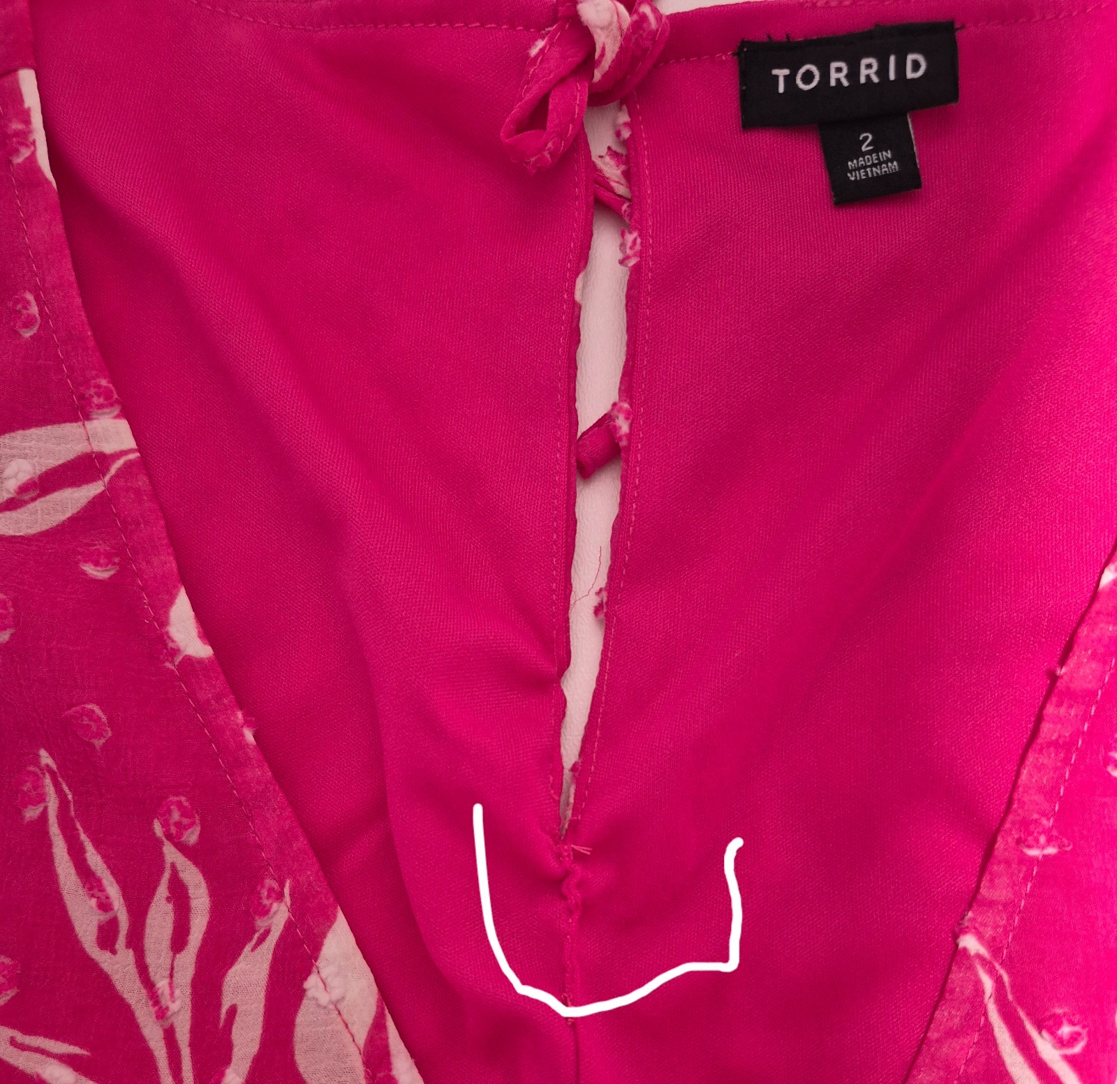 Torrid Pink Floral Mini Clip Dot Voluminous Babydoll Dress Plus Size 2 2X